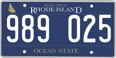 RI license plate 989025