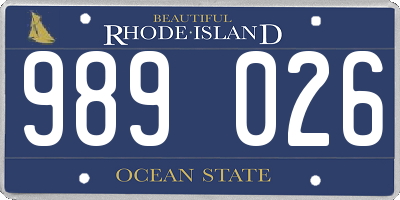 RI license plate 989026