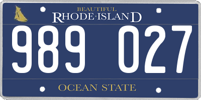 RI license plate 989027