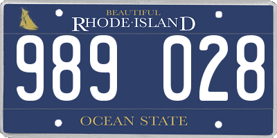 RI license plate 989028