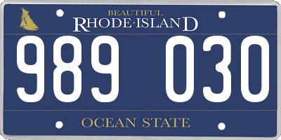 RI license plate 989030