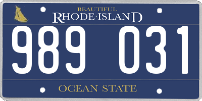 RI license plate 989031