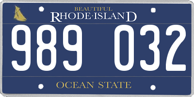 RI license plate 989032