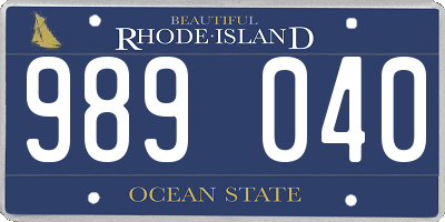 RI license plate 989040