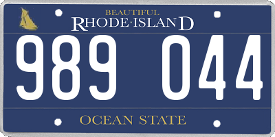 RI license plate 989044