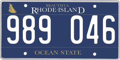 RI license plate 989046