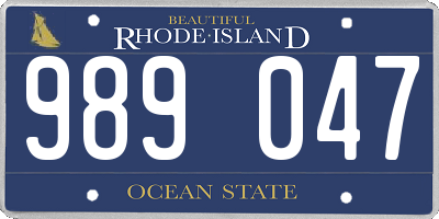 RI license plate 989047