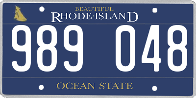 RI license plate 989048