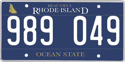 RI license plate 989049