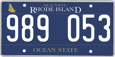 RI license plate 989053