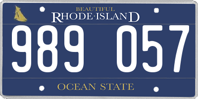 RI license plate 989057