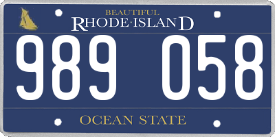 RI license plate 989058