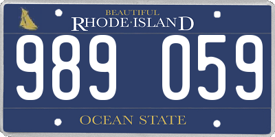 RI license plate 989059