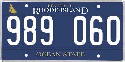 RI license plate 989060