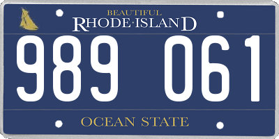 RI license plate 989061