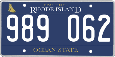 RI license plate 989062