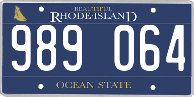 RI license plate 989064