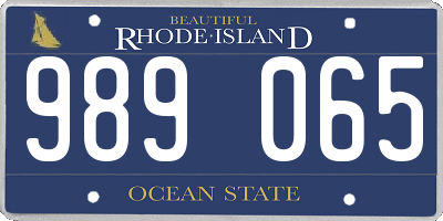 RI license plate 989065