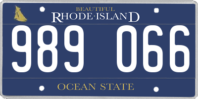 RI license plate 989066