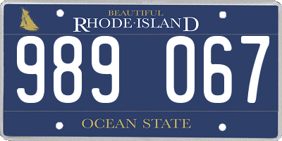 RI license plate 989067