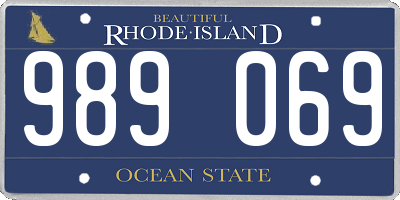 RI license plate 989069