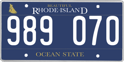 RI license plate 989070