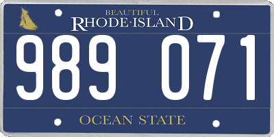 RI license plate 989071