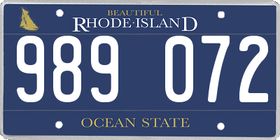 RI license plate 989072