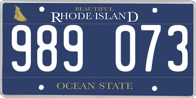 RI license plate 989073