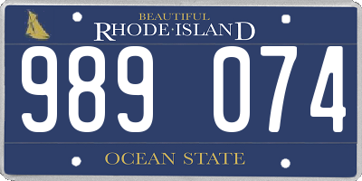 RI license plate 989074