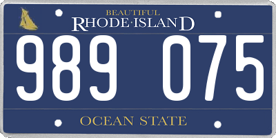 RI license plate 989075