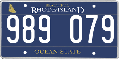 RI license plate 989079