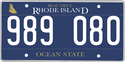 RI license plate 989080