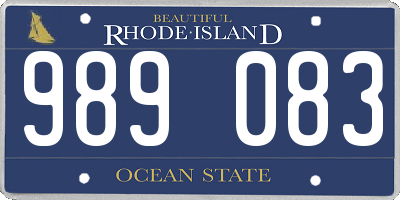 RI license plate 989083