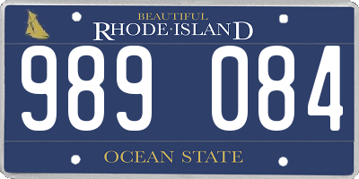 RI license plate 989084