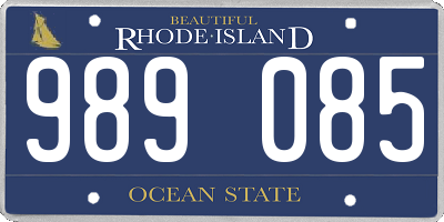 RI license plate 989085