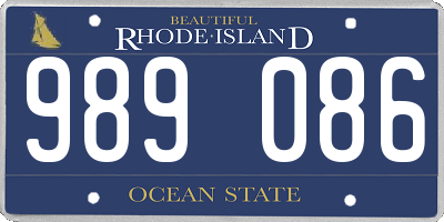 RI license plate 989086