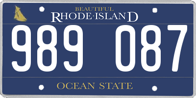 RI license plate 989087