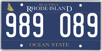 RI license plate 989089