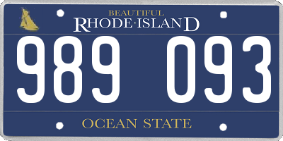 RI license plate 989093