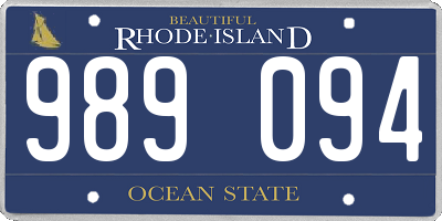 RI license plate 989094