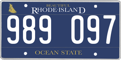 RI license plate 989097