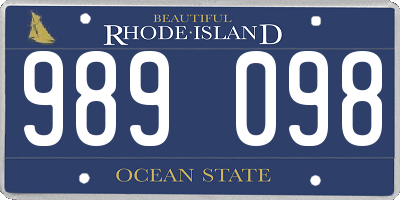 RI license plate 989098