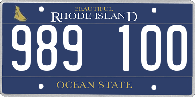 RI license plate 989100
