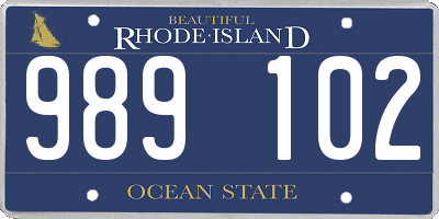 RI license plate 989102