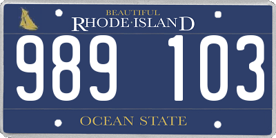 RI license plate 989103