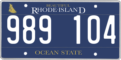 RI license plate 989104
