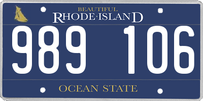 RI license plate 989106