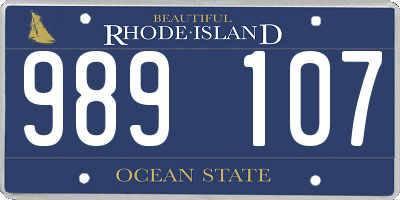 RI license plate 989107