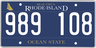 RI license plate 989108